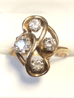 Diamond Ring 14K 4.1G Size 6 $2300