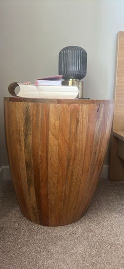 Wooden Drum Side Table