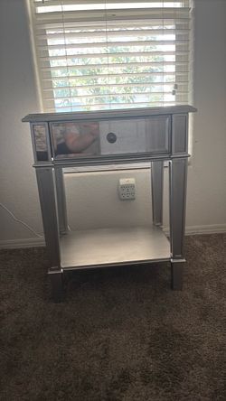 Gray Mirror End table