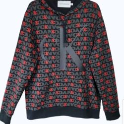CALVIN KLEIN JEANS MEN'S LIMITED EDITION PULLOVER HOODIE SWEATER ALL OVER PRINT NYC CK RED/BLACK/GREY BRAND NEW WITH TAGS CHECK OUT MY OFFERS