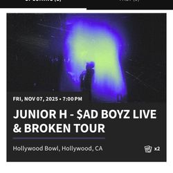 Junior H Tickets (2) 11/7 $250 each