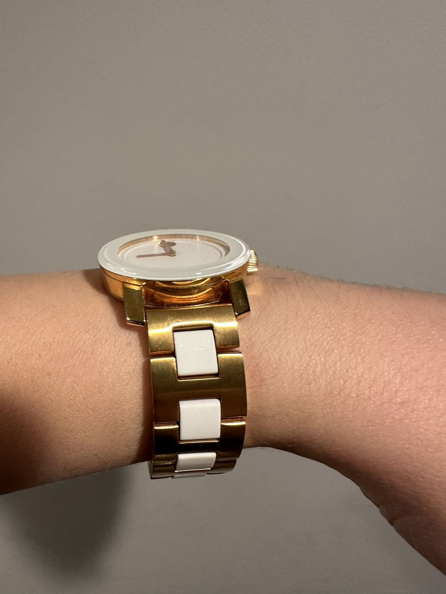 Movado Two Tone Yellow Gold White Watch Clothing
