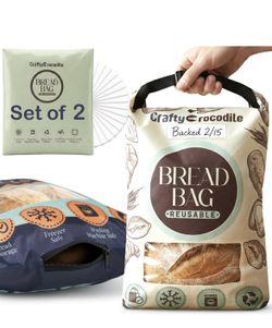 Reusable Bread Bags for Homemade Bread - 2 Pack Food Grade Storage