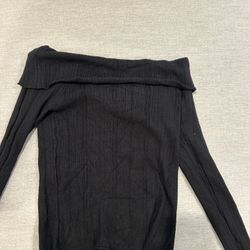 Off Shoulder Black Sweater 