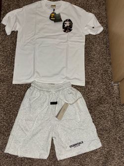 BAPE T-Shirt and Fear of God Essentials Shorts Summer outfit Size M/L available