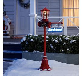 Brand new holiday time light up lamp post Christmas decorations