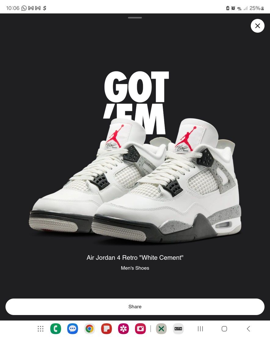 4 Pairs For Sale..Brand New 2025 Air JORDAN WHITE CEMENT11.5 12.5 $300