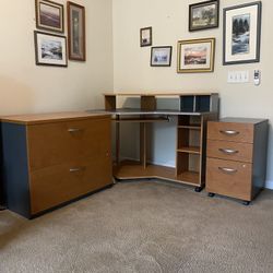Corner Desk With Filing Cabinets
