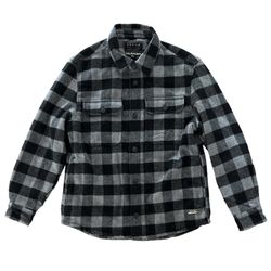 Jachs New York Flannel Shirt Jacket Men’s Size M Black Gray Plaid 