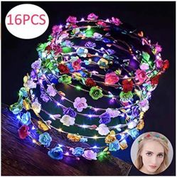 10 Led Flower Wreath Headband for Girls/Women(16 PCS )