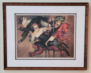 Juarez Machado Carousel Scene 17/275 Hand Signed Lithograph 33.5x27 Framed