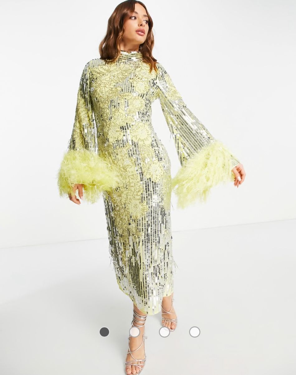 ASOS Long Sequin Open Back Dress. New With Tags