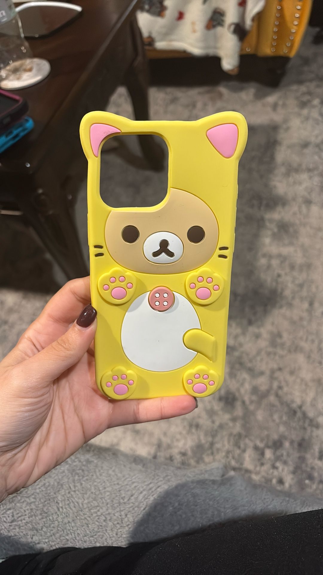 Cute Yellow Bear iPhone 16 Plus Phone Case