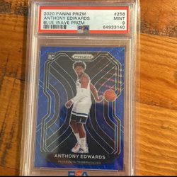 2020-21 Panini Prizm Anthony Edwards #258 RC Rookie Blue Wave Timberwolves