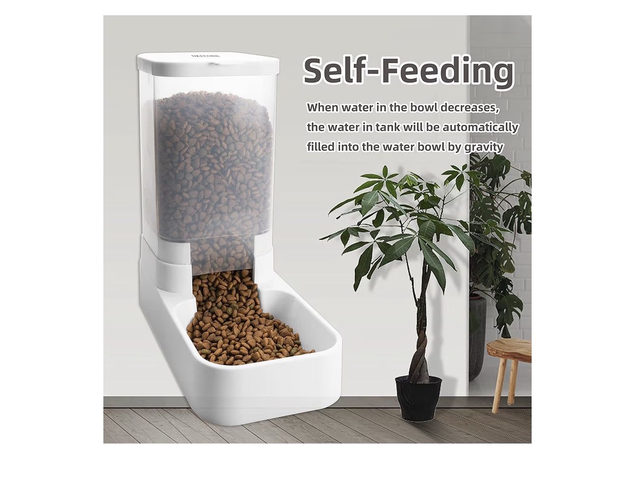 Gravity Pet Feeder and Water Dispenser Set, Automatic Dog Feeder and Dog Water Dispenser for Dogs Cats Pets Animals Large Capacity(3.8L