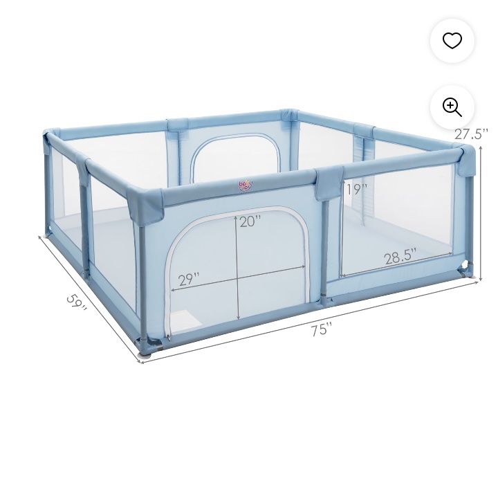 Baby Playpen Extra Large Activity Center With Gate Blue