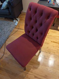 World Market upholstered tufted dining chairs - set of 2