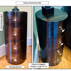 4 Drawer round end table
