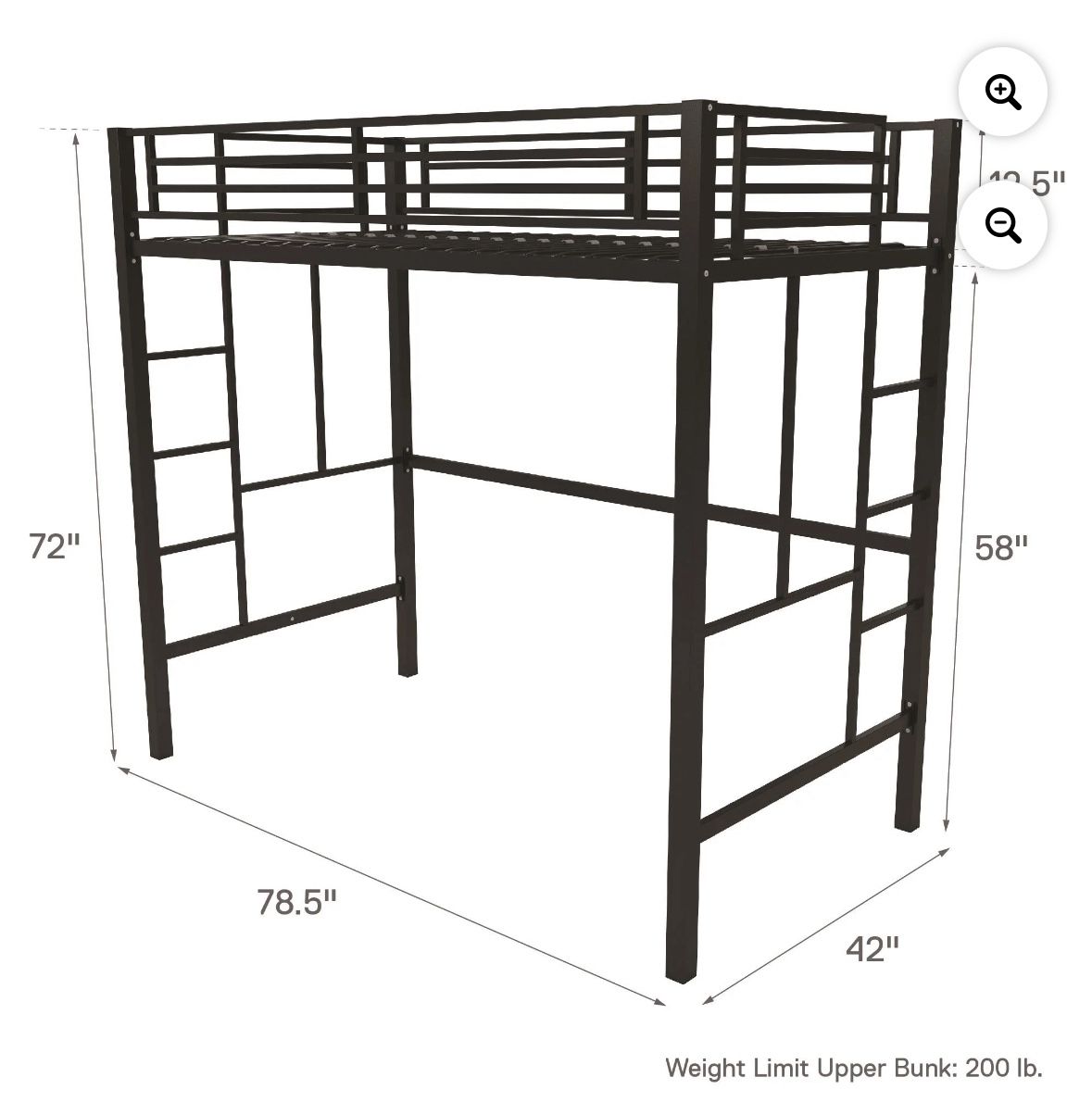 Twin Bed Size Loft Style Bed Frame 