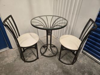 Bistro set / Vintage brushed steel