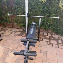 Black Bench Press With Leg Extensions 
