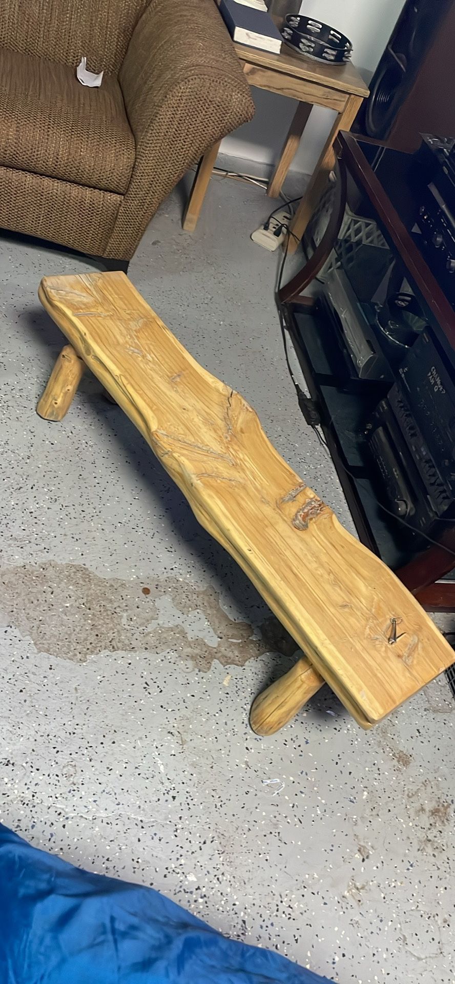 Low Profile Log Cabin Style Bench