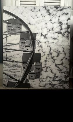 HUGE Ferris Wheel Black & White Canvas Photograph - Gallery Piece.