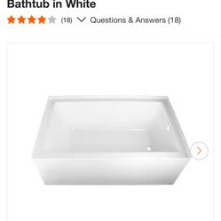 Aqua Eden Ella 60 in. Acrylic Right-Hand Drain Rectangular Alcove Bathtub in White