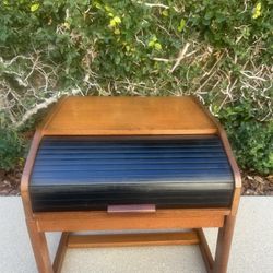 Mid Century Modern Tambour Side Table