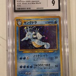 CGC 9 MINT Kingdra Japanese Neo Genesis 230 Holo Pokemon Card Graded psa