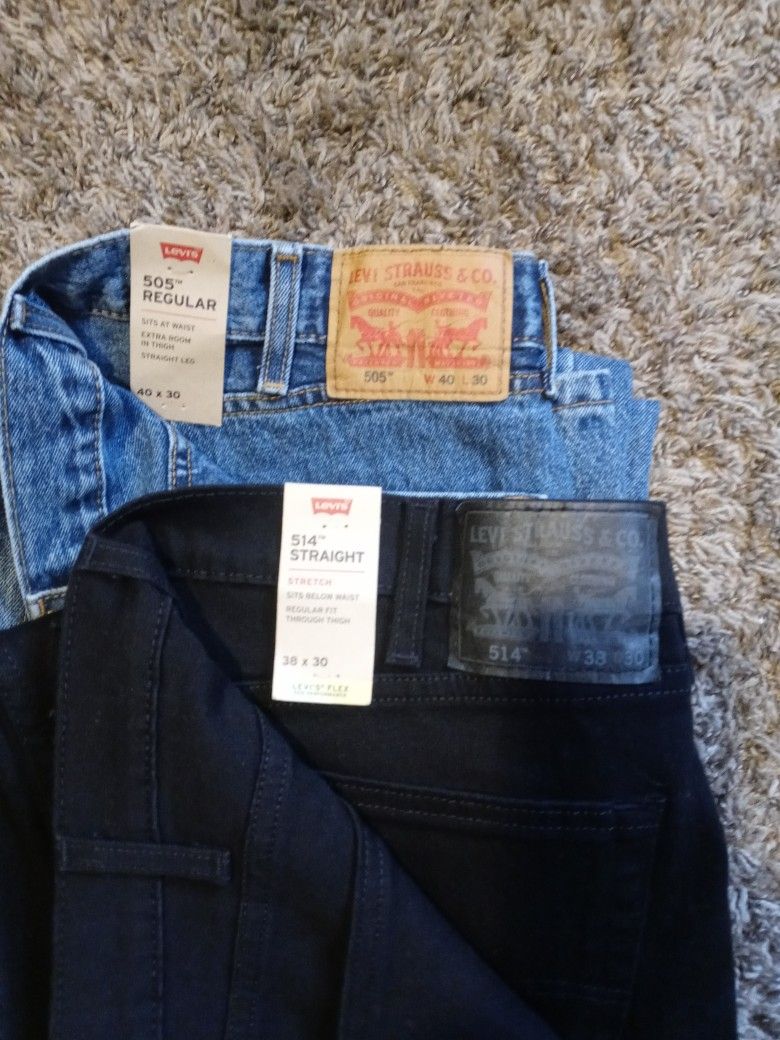 2 Pair Of Levi's. 514 Straight Levi Flex,505 Reguler The 514 38×30The 5