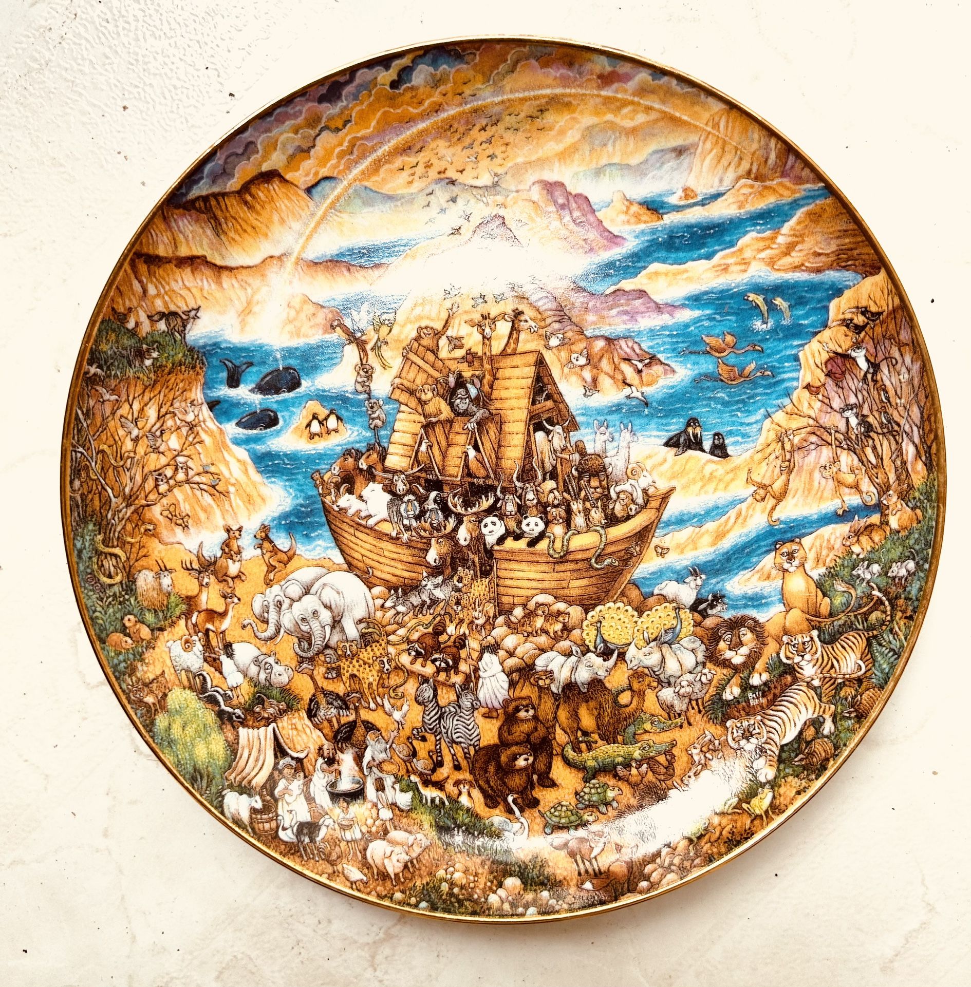 Noah’s Ark Heirloom Limited Edition Two By Two by Bill Bell Plate Fine Porcelain