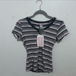 Sunday Retreat Striped Baby Tee