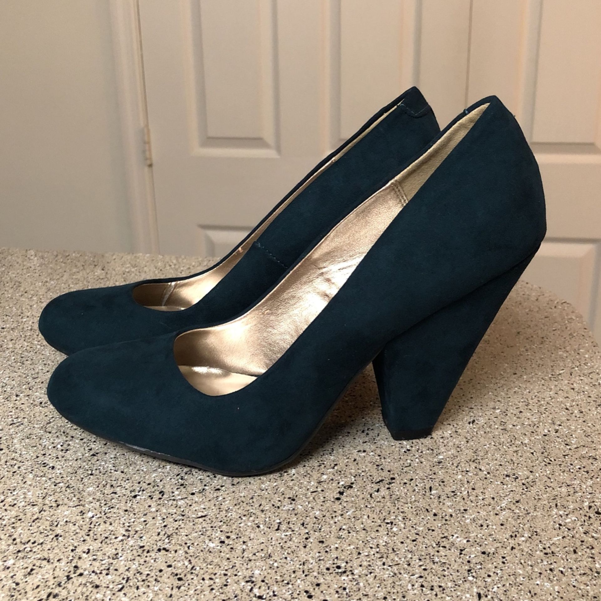 Green Suede Heels