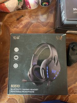 Bluetooth gaming headset removable microphone