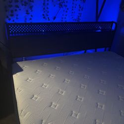 King size bed frame with mattress