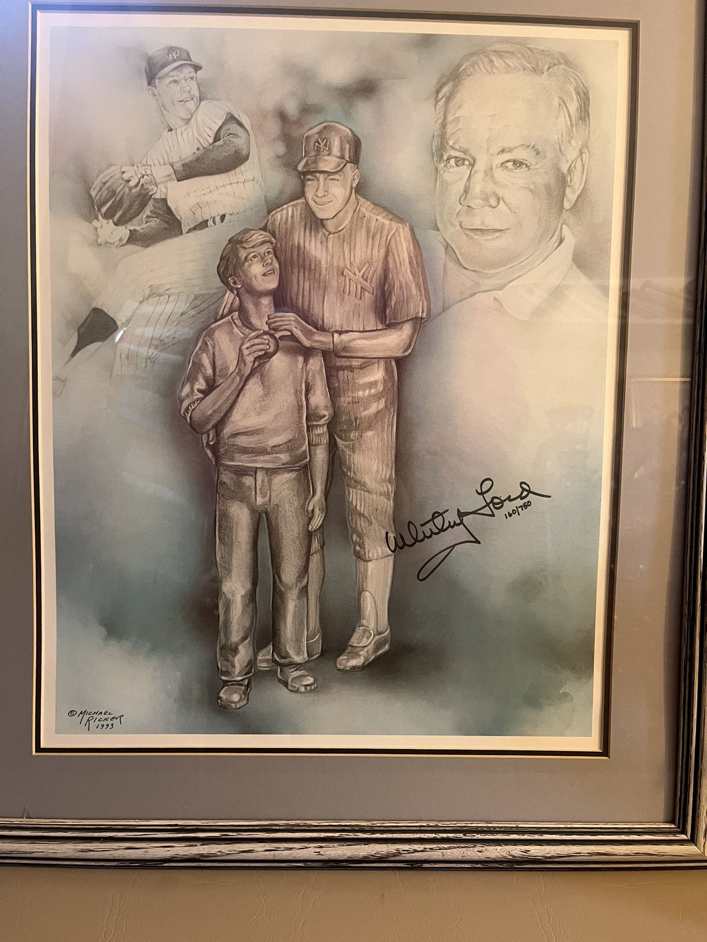 Whitey Ford Pewter Poster