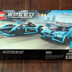 brand new retired LEGO #76898 Formula E Panasonic Jaguar Racing Gen2 car & Jaguar I-Pace eTrophy