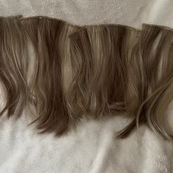 Human Hair Dark & Beige Blonde Clip-in Hair Extensions 