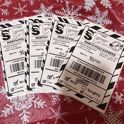 SANTA'S SHIPPING LABELS- While Supplies Last !!! Personalized Shipping Labels “From Santa”!    Make the magic extra real this year with these adorable