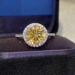 Yellow Stone Moissanite Ring 