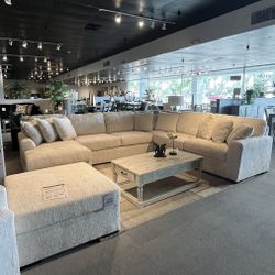 Ivory 4PC Chaise Sectional Couch