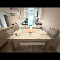 Wood dining table