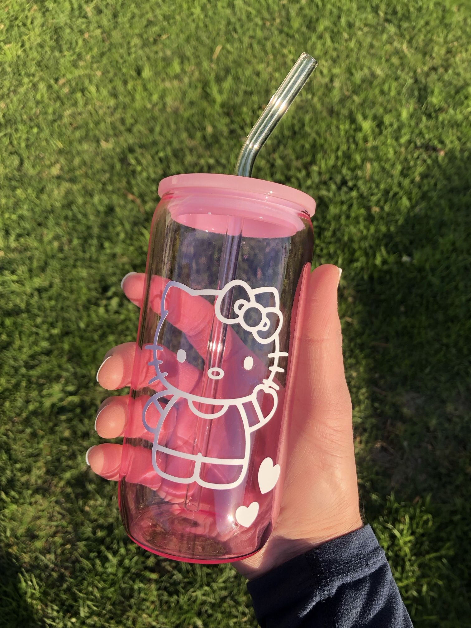 New Hello Kitty Glass Pink Cup