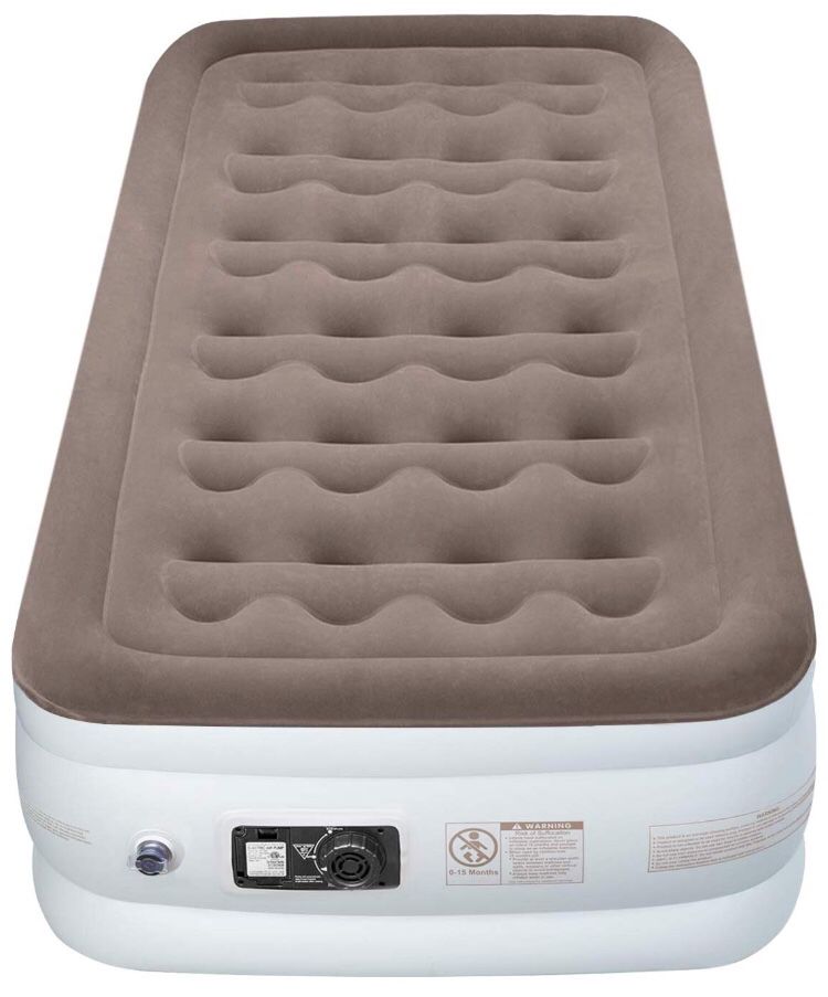 Etekcity Twin/Queen Size Air Mattress Blow Up Bed Inflatable Mattress Raised Airbed with Electric Pump for Guest, Camping, Height 9"/18"
