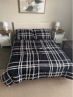 Mattress and bed frame (sheets not included)
