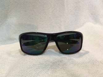 Columbia Men's Burr Rectangular Wrap Polarized Sunglasses – Shiny Black & Green Mirror