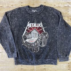URBAN OUTFITTERS METALLICA 4 DECADES  Grey & BLACK SWEATSHIRT SIZE Medium