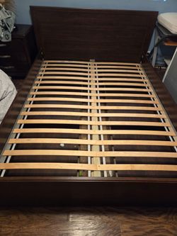 Queen size bed frame with storage