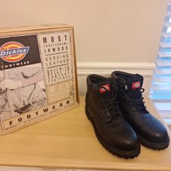 Dickies Raider Men's Black Leather Sz 10 1/2 Work Boots Oil Slip Resistant -2006